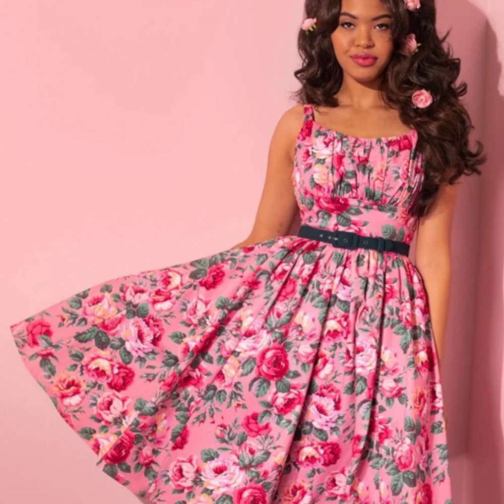 Vixen by Micheline Pitt Ingenue Dress in Pink Rose